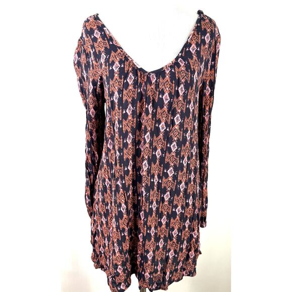 Billabong Women's Sweet Sand Boho Tribal Tunic Top Shirt Size Medium - Picture 1 of 7